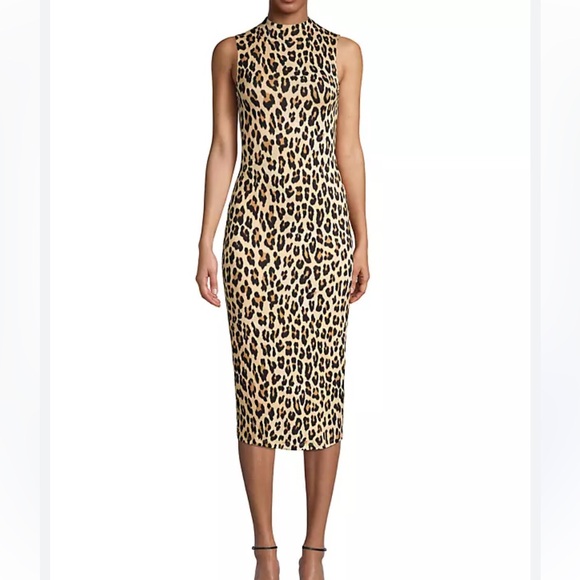 alice + olivia Delora Leopard Sleeveless Bodycon Dress - Picture 2 of 12